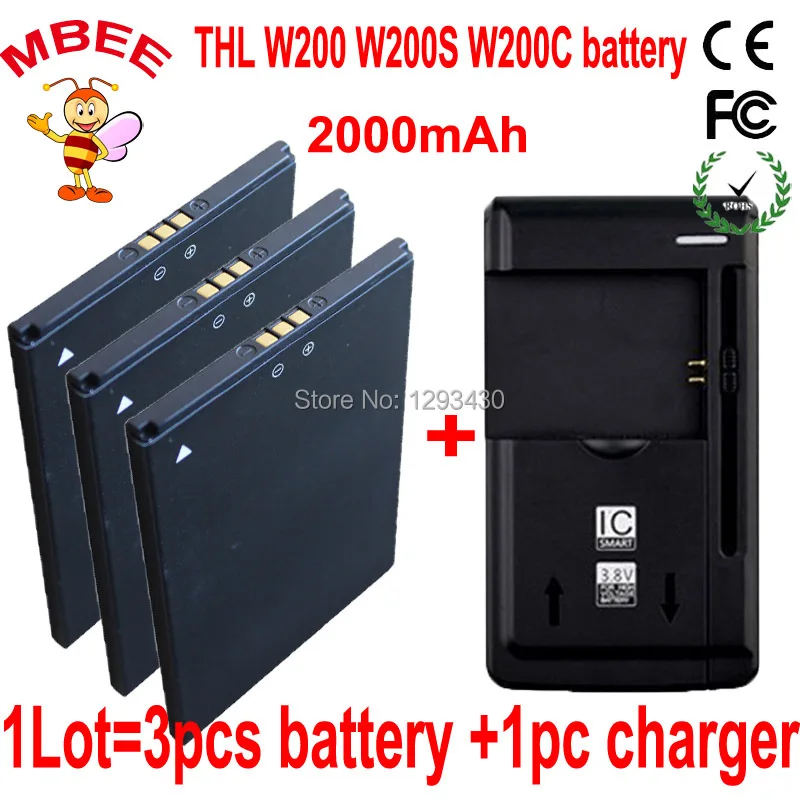 

1LOT=1PC Dock Desk Charger +3PCS 2000mAh Original THL W200 W200S W200C Battery Batterie Bateria Batterij Accumulator AKKU PIL