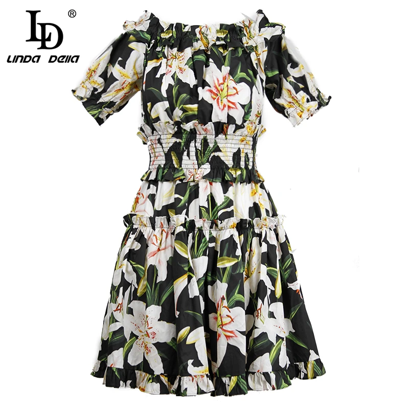 Женские платья с открытой спиной LD LINDA DELLA винтажное платье для отпуска оборками и