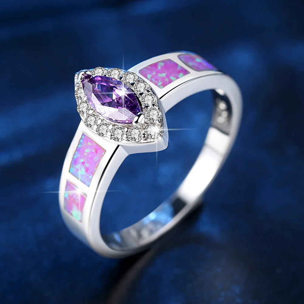 Superior Quality Beautiful Eye Ring Personality Gift Purple Cubic Zirconia For Women | Украшения и аксессуары