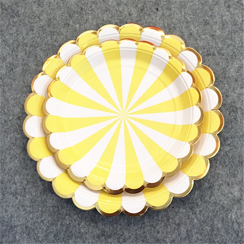 8 наборов одноразовые бумажные тарелки и стаканы салфетки столовая посуда из