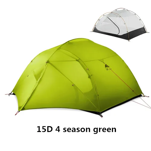 15D 4 season green 3F UL GEAR 3 человек 4 сезон 15D палатка Открытый Сверхлегкий походный альпинистский охотничий водонепроницаемый палатки наземный лист - Цвет: 15D 4 season green