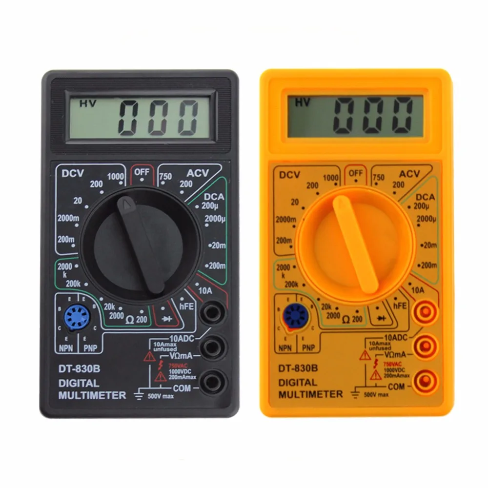 ЖК-цифровой DT-830B-Желтый Вольтметр Омметр Амперметр мультиметр Ручной тестер DT830B AC DC домашний тестер