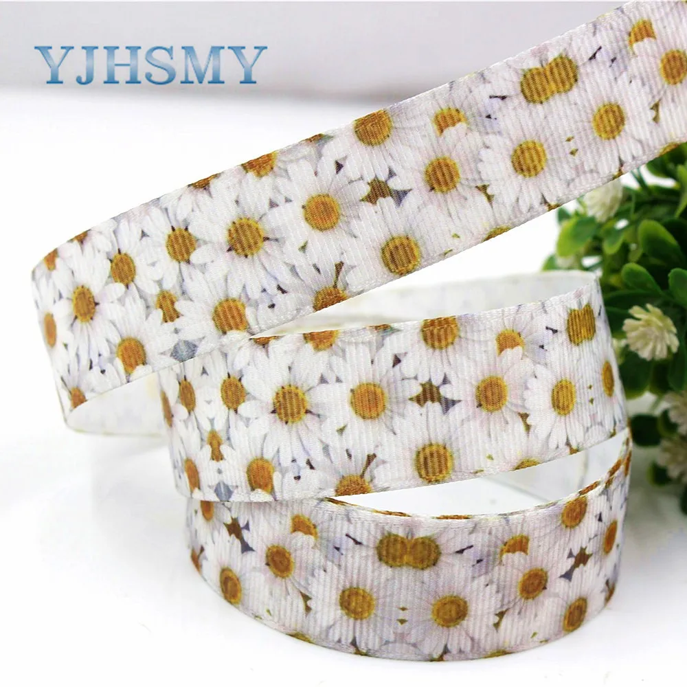 YJHSMY H 17523 941 10 ярдов 22 мм мультфильм цветок термопечать grosgrain Свадебные аксессуары