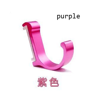 Purple Алюминиевая отделка, яркие цвета, вешалка для одежды, полотенца, пальто, крючок для халата, декоративные крючки для ванной комнаты, настенные - Цвет: Purple
