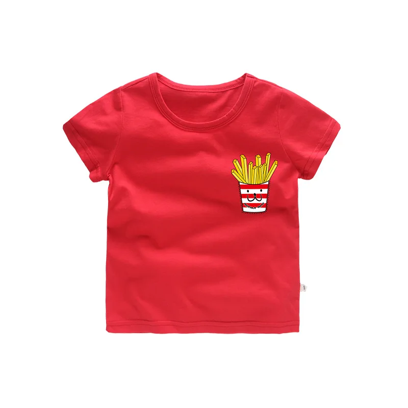 2019 летняя хлопковая футболка для девочек и мальчиков Детские футболки с принтом