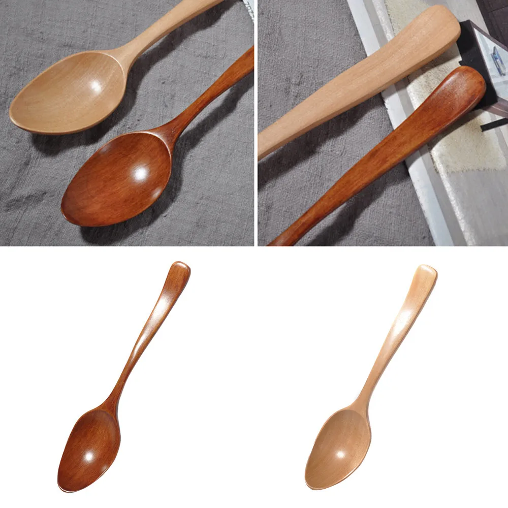 Примитивная деревянная ложка с длинной ручкой кухонные инструменты для