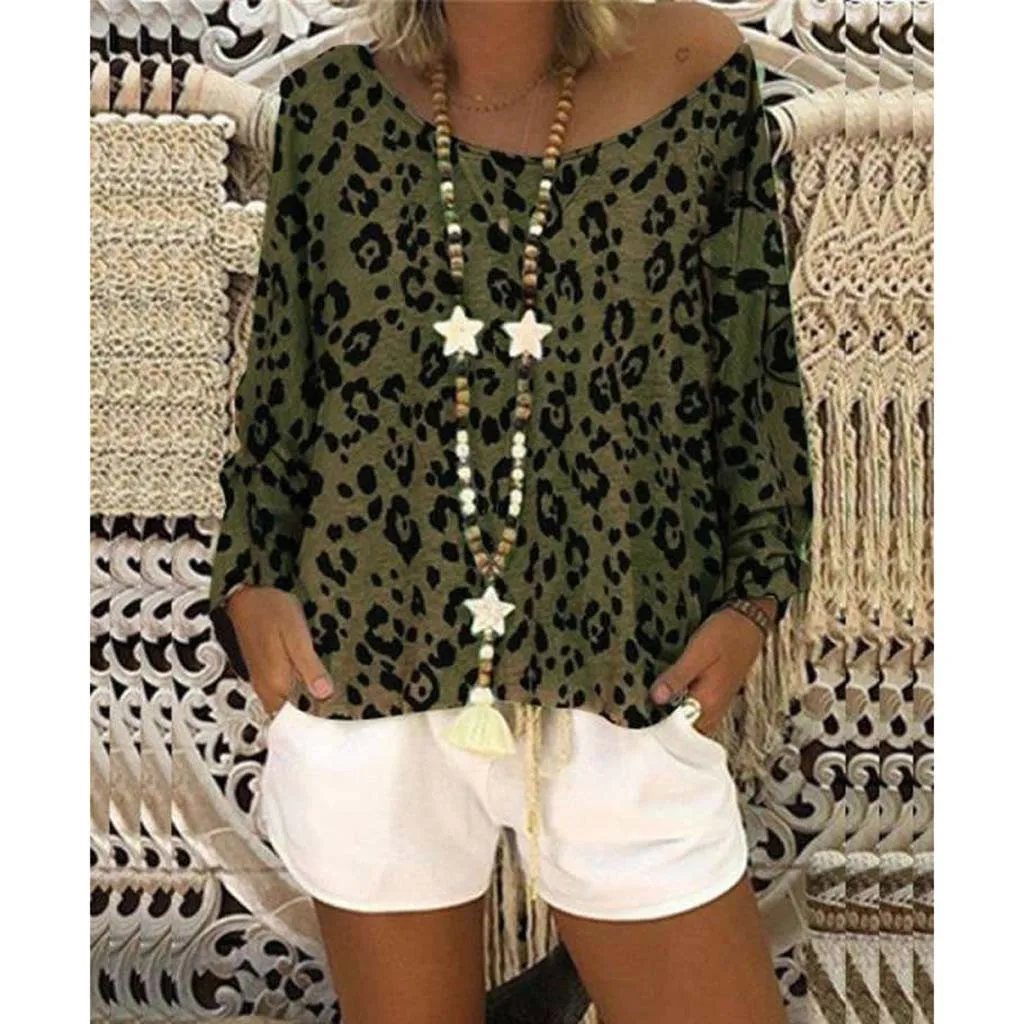 SAGACE Сексуальная женская футболка s 2019 летняя леопардовая Повседневная Свободная