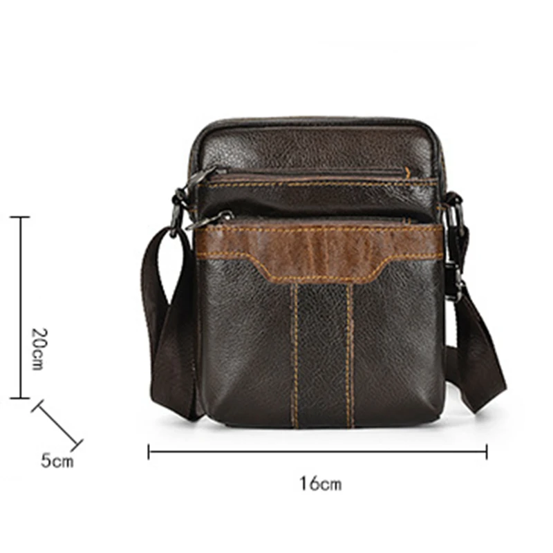 Genuine Leather Men Messenger Bag Fashion Man Small Bags Business Crossbody Male Shoulder Men's Travel Zipper Handbags |
