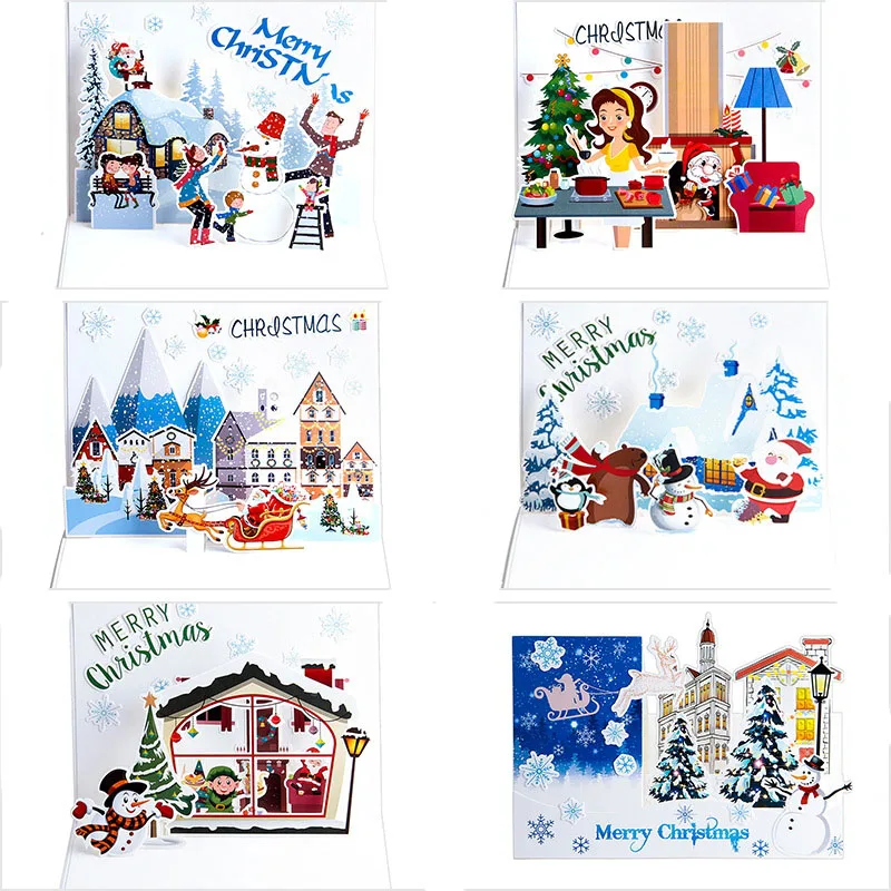 6 видов мультфильмов 3D набор сделай сам разноцветные новогодние и рождественские