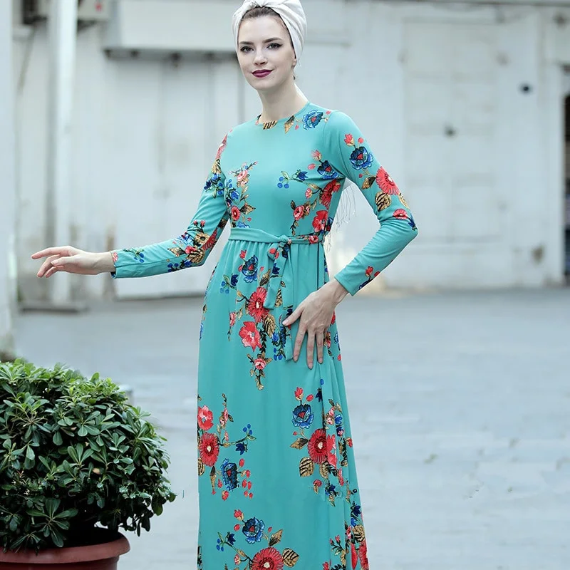 2019 женское сексуальное мусульманское платье, модное летнее кружевное платье с принтом, турецкий Дубай, военный подарок, модная одежда