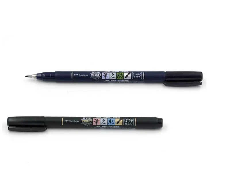 TOMBOW кисть с надписью каллиграфия ручка тонкая/наконечник кисти черные чернила художественный маркер японские канцелярские принадлежности