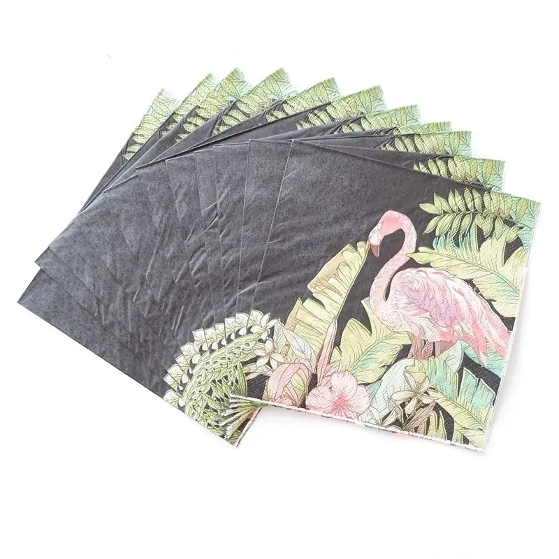 Flamingo 20 шт./компл. Фольга Золотая синяя волна салфетка для напитков с днем рождения салфетки, бумажные салфетки для вечерние украшения 33*33 см - Цвет: Flamingo