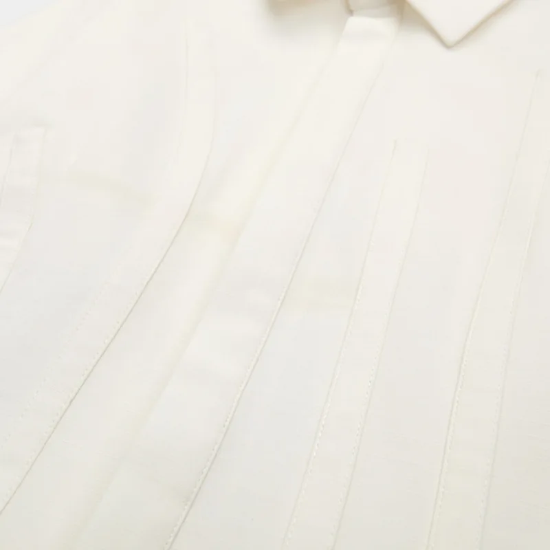 Getвесеннее женское платье с длинным рукавом однобортное белое рубашка платья