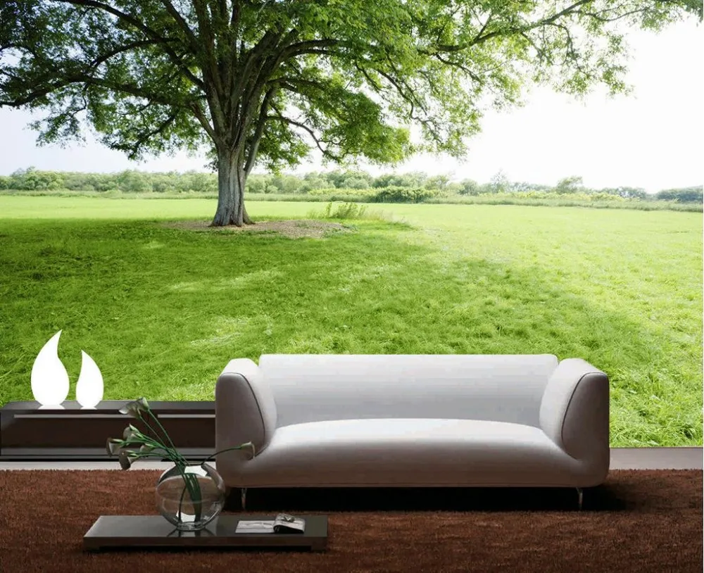 3d Зеленое Дерево кирпичная стена фон для фотосъемки с изображением травы стены