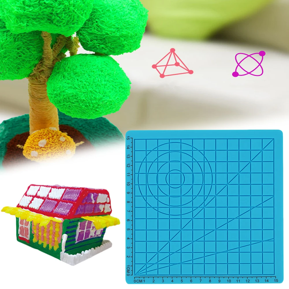 3D печатная доска DIY Sketchpad силиконовый коврик для рисования с базовым шаблоном шапочки для пальцев отличные инструменты для рисования детская 3D доска для рисования