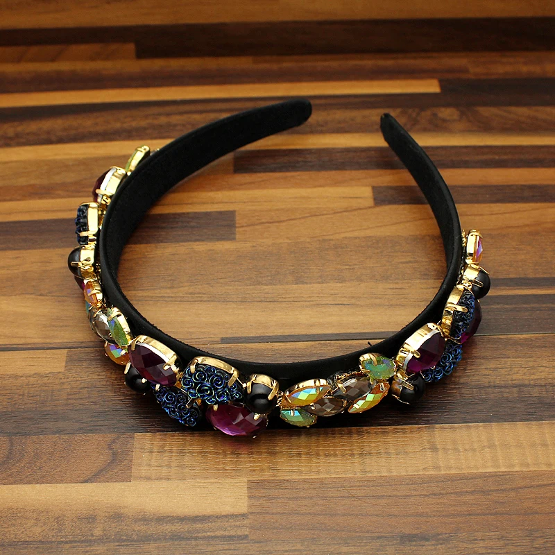 Европейские винтажные аксессуары для волос роскошный черный фиолетовый