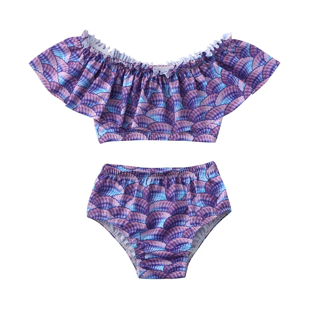 Детский летний купальный костюм для маленьких девочек русалки бикини из двух