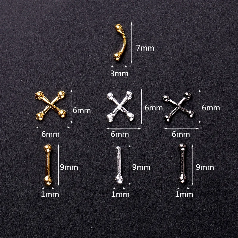 Blueness 20 шт./лот подвески крест кость дизайн 3 вида цветов ногтей искусство