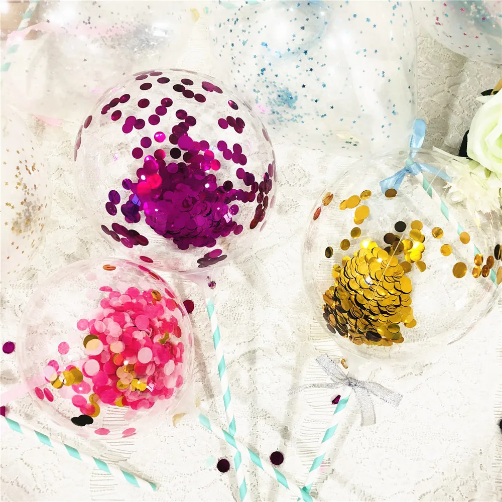 50 шт в наборе 5 дюймов красочные блестки прозрачный шар десерт торт украшения на
