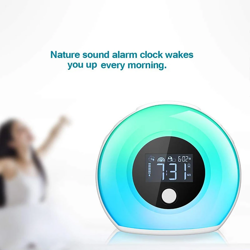 Ночные световые часы для спальни Детские с bluetooth динамиком и ночник детской лампы