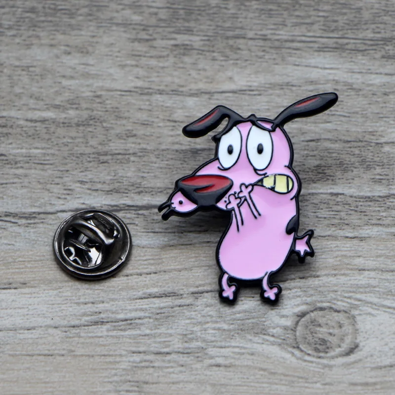 L1380 смелость трусливая собака металлические броши и булавки эмаль булавка для