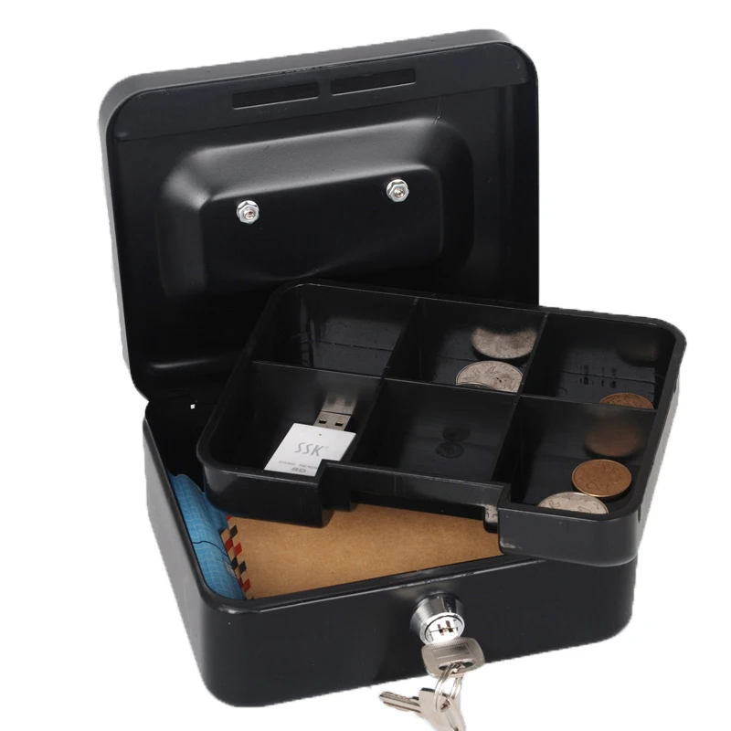 Бесплатная доставка Мини Портативный стальной ящик для мелких наличных сейф