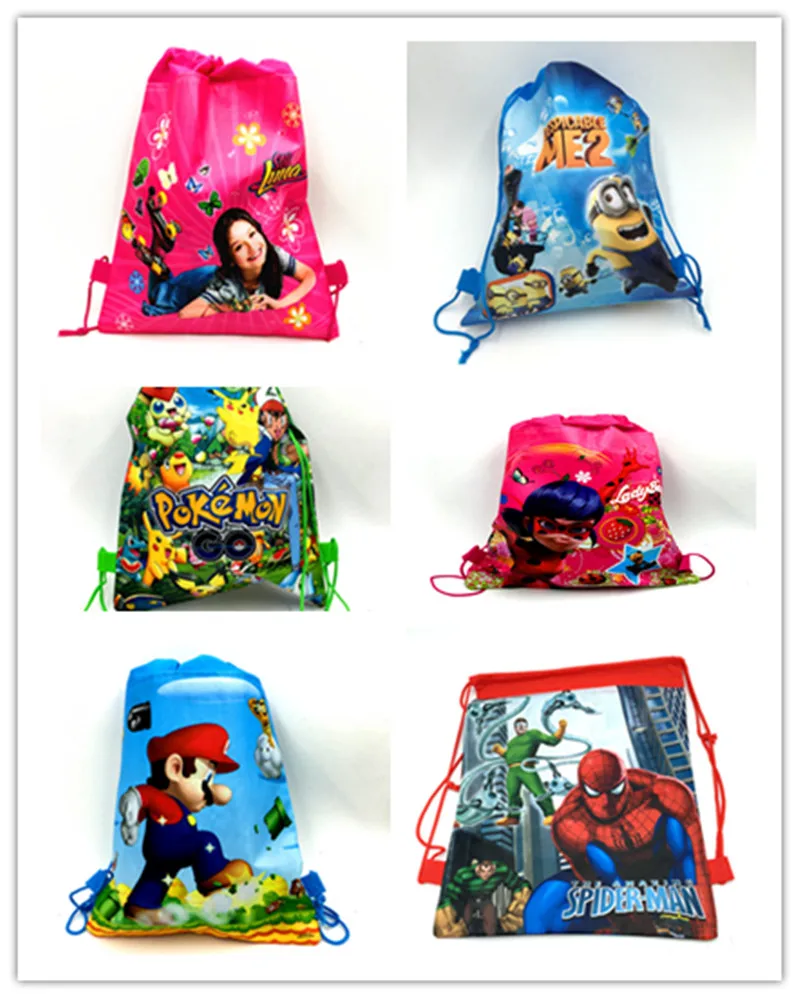 1 шт./лот Губка Боб drawstring сумки 27*36 см вечерние подарочные пакеты день рождения принадлежности губка боб Конфеты пакеты подарочные пакеты