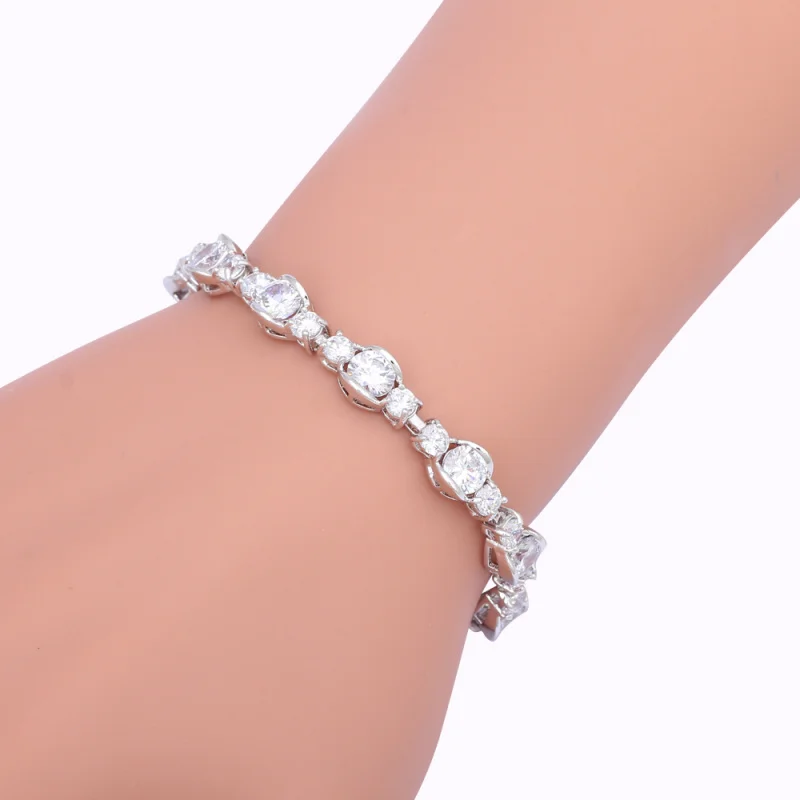 Супер поставщик глубокий зеленый кристалл дизайн Белый Серебряный тон Циркон