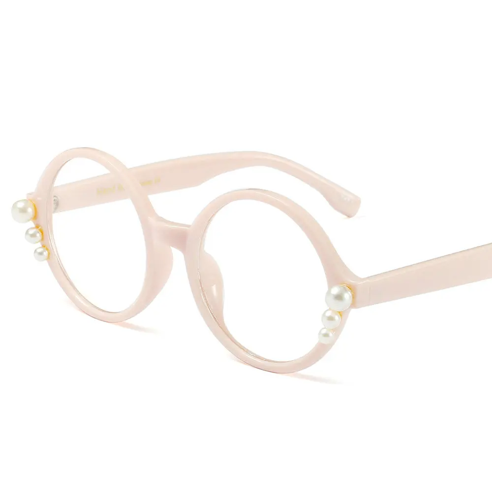 Модные женские туфли круглые очки кадр популярные дамы оптических Винтаж черный