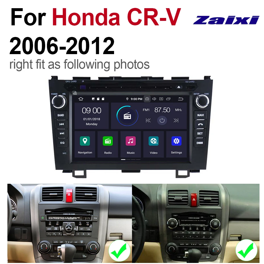 Автомобильный мультимедийный плеер Android авто радио для Honda CR-V CRV 2006 2007 2008 2009 2010 2012 DVD навигации gps 4g Bluetooth