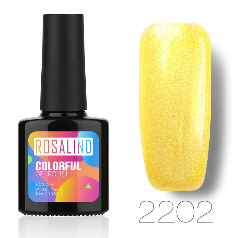 2202 ROSALIND УФ светодиодный Гель-лак для ногтей голубой бриллиант лак для ногтей долговечный Гель-лак замачивающийся лак для ногтей мерцающий цветной - Цвет: 2202