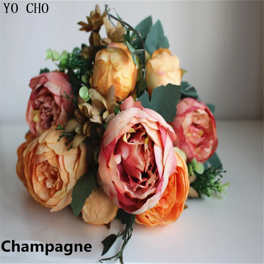 

Free shipping 2014 high quality 6 Color New Big 12Heads Party Fabric Home Wedding Decoration Decorative Artificial Peony Flower