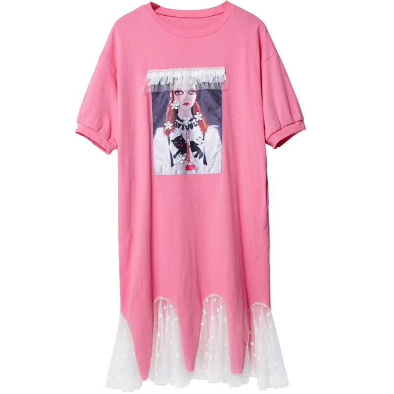 Женское длинное платье с рюшами Сетчатое большого размера оборками лето 2019 |