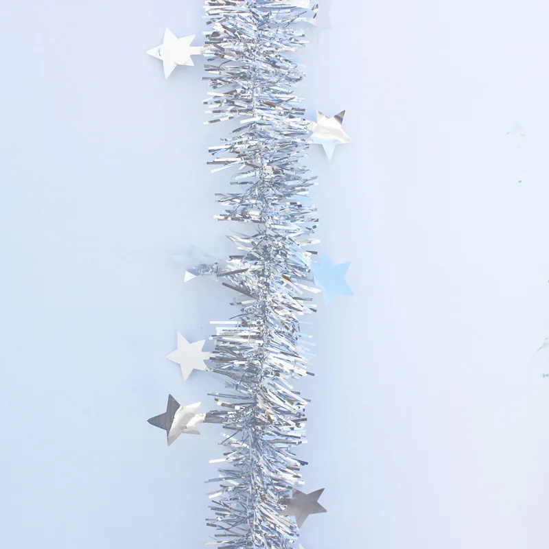 Гирлянда из ротанга с металлической фольгой 2 м украшения для новогодней елки