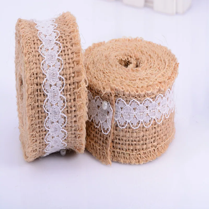 2 м натуральная джутовая лента для торта в рулоне 5 см широкая Свадебная вечеринка