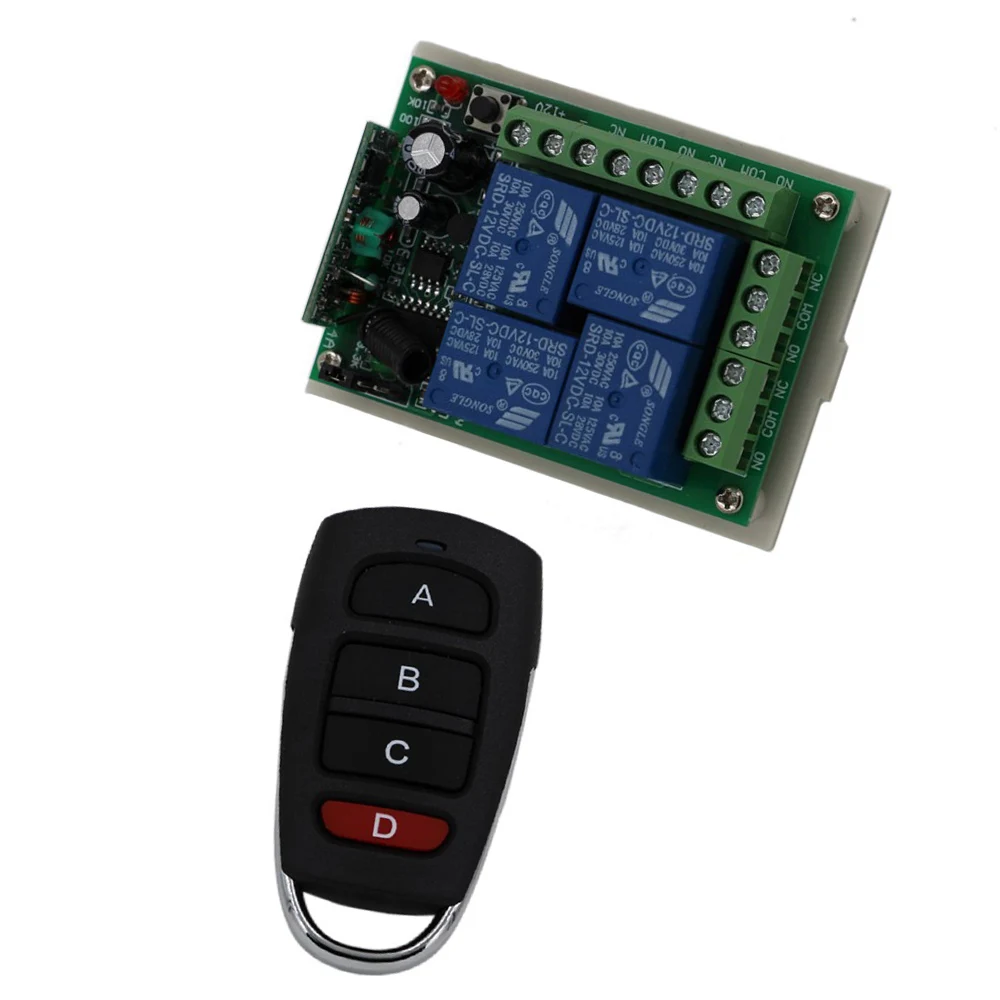 DC 12V 4 CH переключатель 24V 4CH RF беспроводной Стандартный радиочастотный