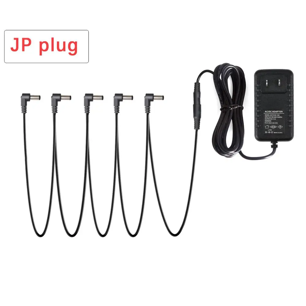 JP plug Donner DPA-1 педаль эффектов Питание адаптер Кабели гитара 9 В DC отрицательный 1A 5 способ маргаритки цепи аксессуары - Цвет: JP plug