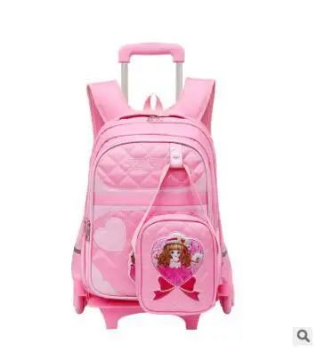 Сумки на колесиках для девочек детские дорожные сумки багажа школьные рюкзак