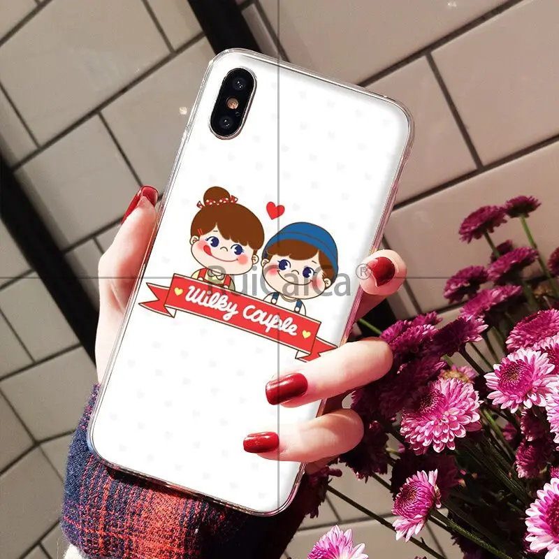 Чехол Ruicaica Cute Peko Milky girl для мобильного телефона Apple iPhone 8 7 6 S Plus X XS MAX 5 5S SE
