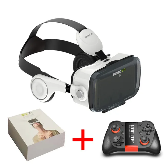 VR And Game Pad BOBOVR Z4 кожаный 3D картонный шлем виртуальной реальности VR очки гарнитура стерео VR коробка BOBO VR для 4-" мобильных телефонов - Цвет: VR And Game Pad