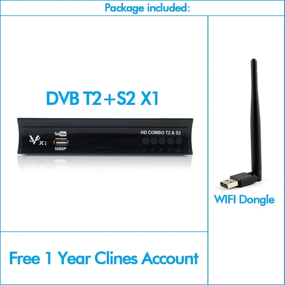 DVB-WIFI-CCCAM DVB T2S2 Freesat V7 наземный спутниковый ТВ приемник V7S HD рецептор+ USB Wifi 1 год Европа 7 Clines Сервер Поддержка Dolby AC3 - Цвет: DVB-WIFI-CCCAM