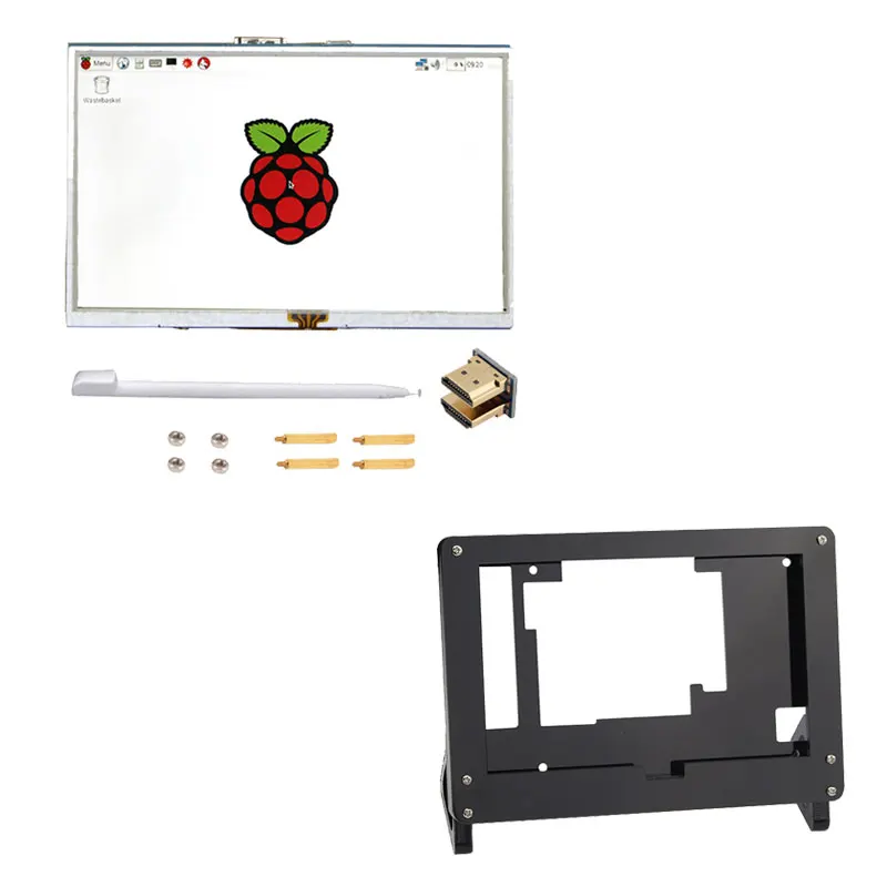 Screen Black Holder 5 дюймов Raspberry Pi 3 Model B+ сенсорный TFT ЖК-дисплей модуль+ акриловый держатель+ CD совместимый для Raspberry Pi 3 - Цвет: Screen Black Holder