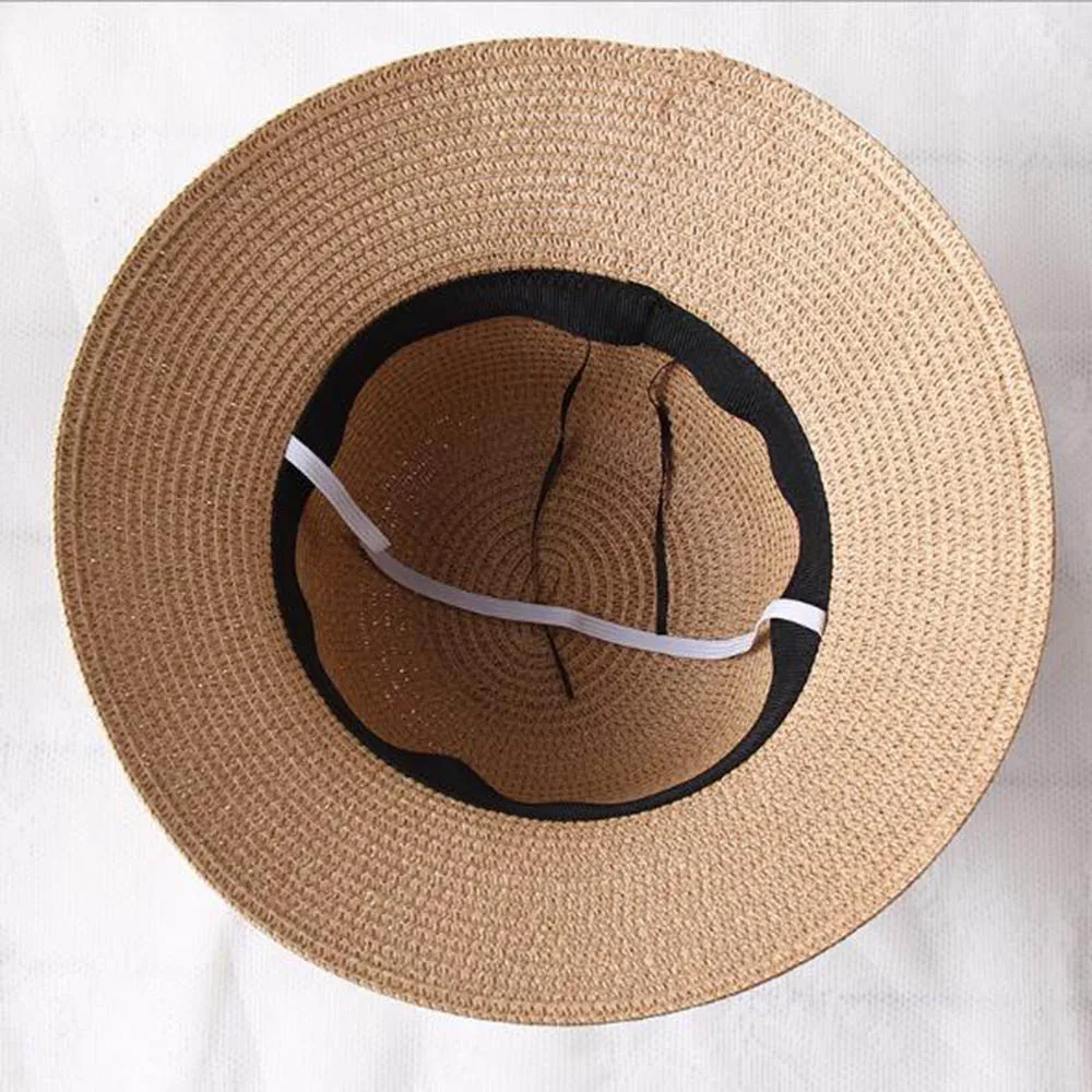 

Women's Sun Beach Hats Wide Brim Foldable Packable Straw Hat For Women Girls Unique Windproof Strap Design Bowknot UPF 50+