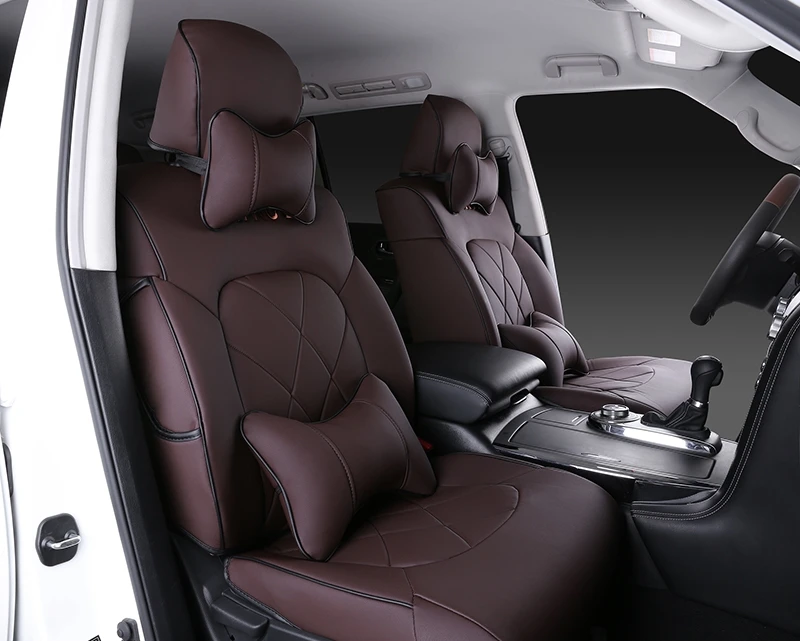 coffee 7seat Подушки для автомобильных сидений, все окруженные четыре сезона, универсальный чехол для сидений, Модифицированная подушка, автомобильные аксессуары для Nissan Patrol y62 - Цвет: coffee 7seat