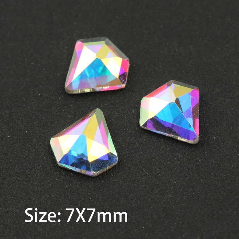 Diamond 7x7mm Горячая Распродажа кристаллические Нейл-арт, стразы 31 стилей красивые стразы crystal Stone 30/100 шт для 3D украшение для ногтей - Цвет: Diamond 7x7mm