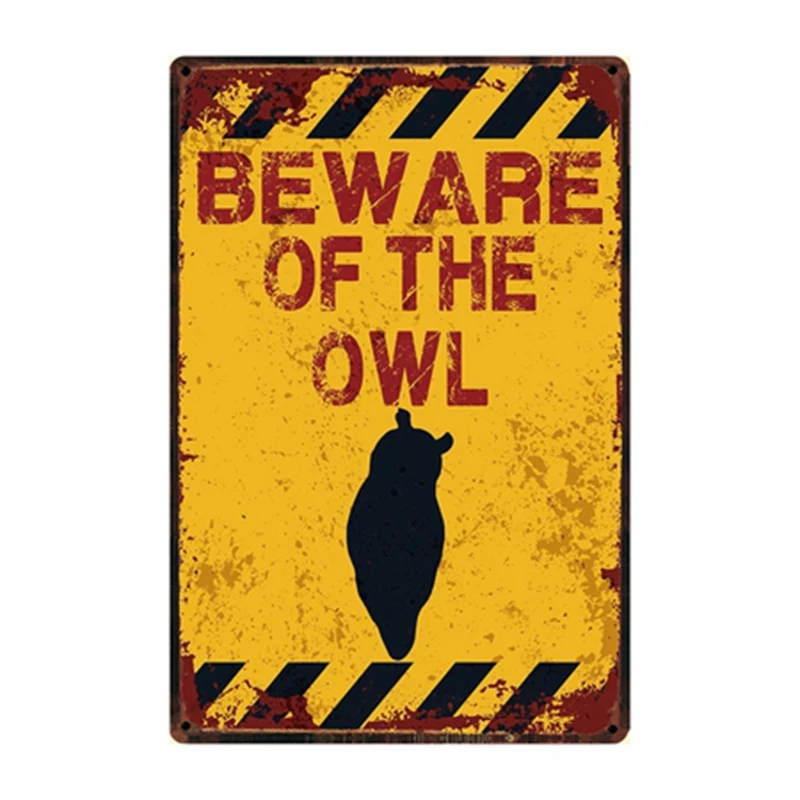 [ Kelly66 ] Beware Of The Dog Pig Horse Wolf Monkey Metal Sign Tin Poster Home Decor Bar Wall Art Painting 20*30 CM Size Dy82