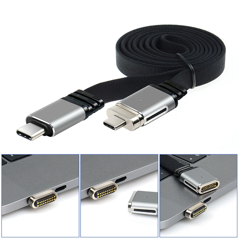 20PIN USB C Магнитный адаптер Поддержка type C сквозная зарядка, 4K видео Магнитный USB-C зарядный кабель для Mac и других USB C