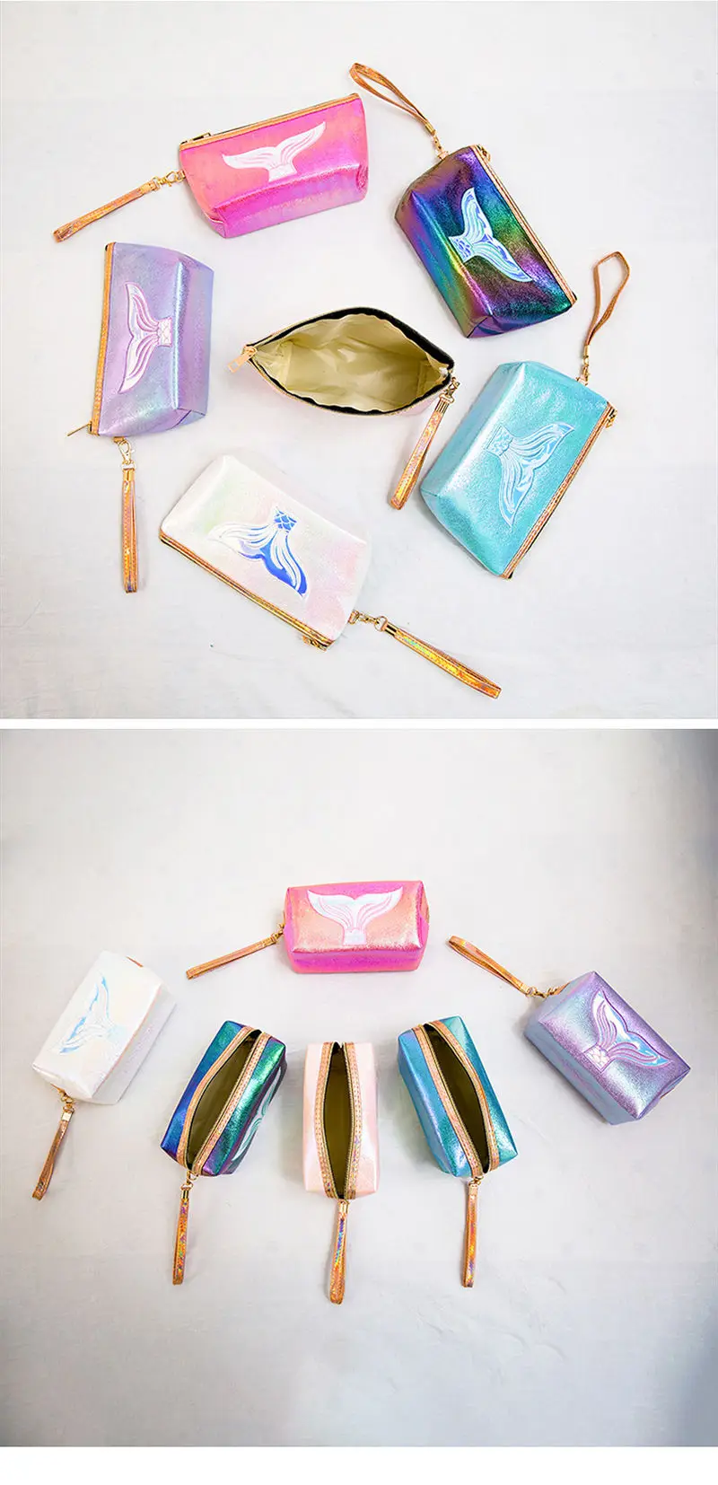 Мода Лазерная Русалка Макияж сумка Для женщин косметичка на молнии Make Up Чехол Организатор дорожных туалетов безделушки для красоты чехол