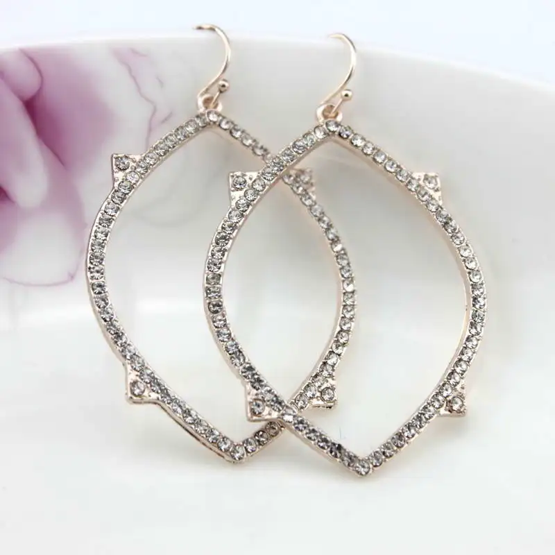 Открытые овальные серьги-люстры с кубическим цирконием для женщин 2020 модные