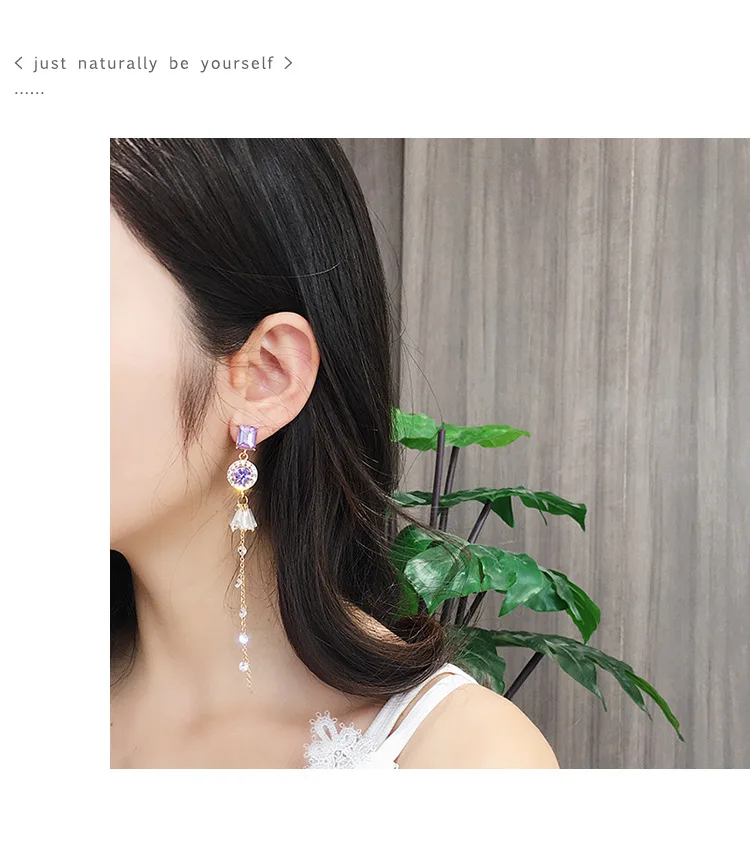 Оптовая продажа новинка 925 асимметричные женские серьги с кристаллами от Swarovski